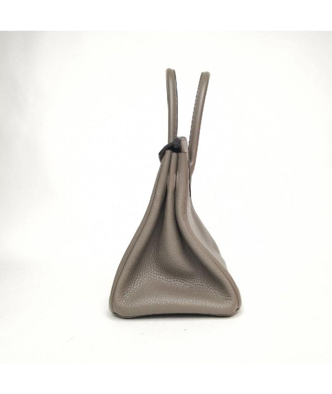 HERMES Бежевая кожаная сумка с короткими ручками, фото 2