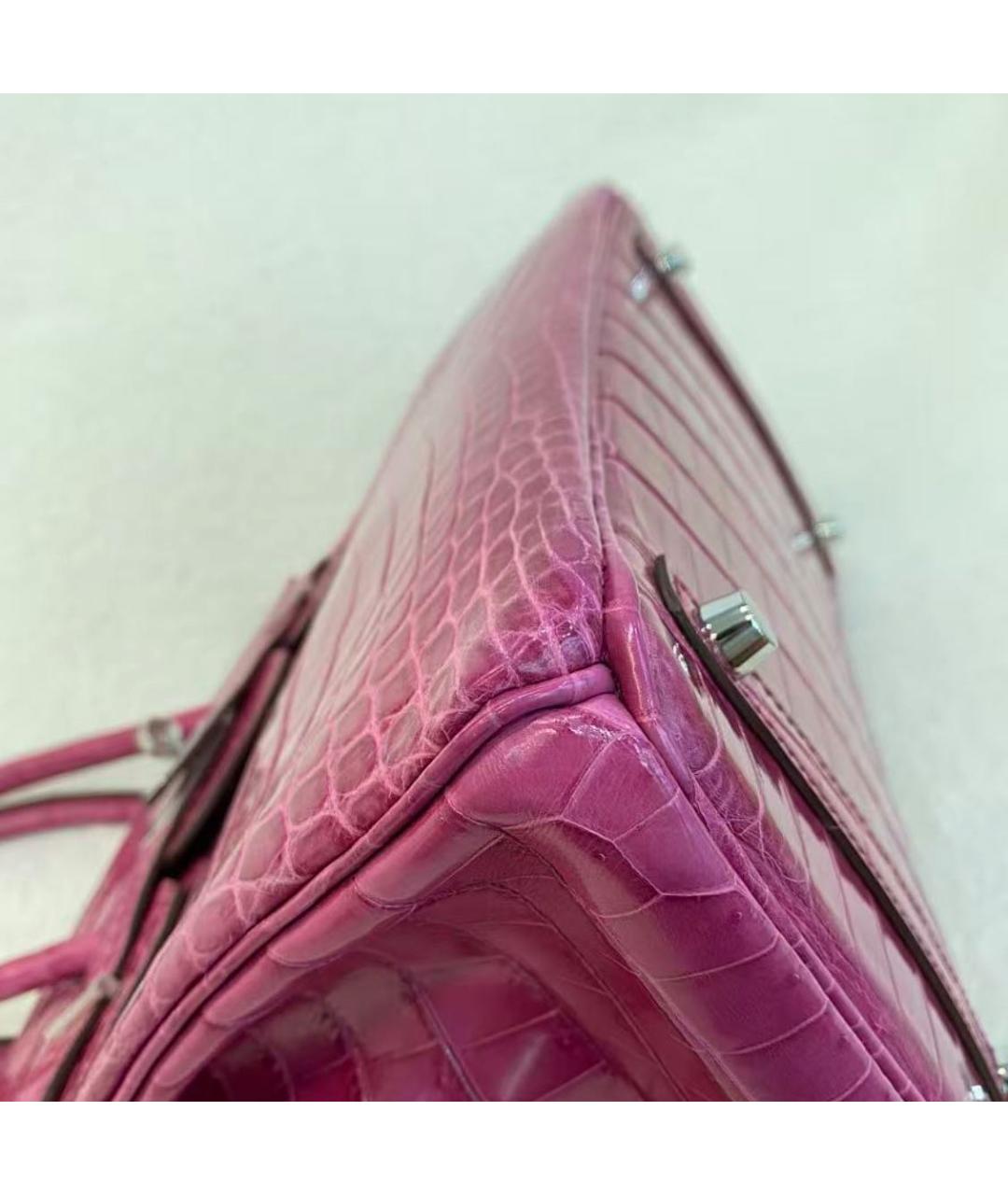 HERMES Фуксия кожаная сумка с короткими ручками, фото 2