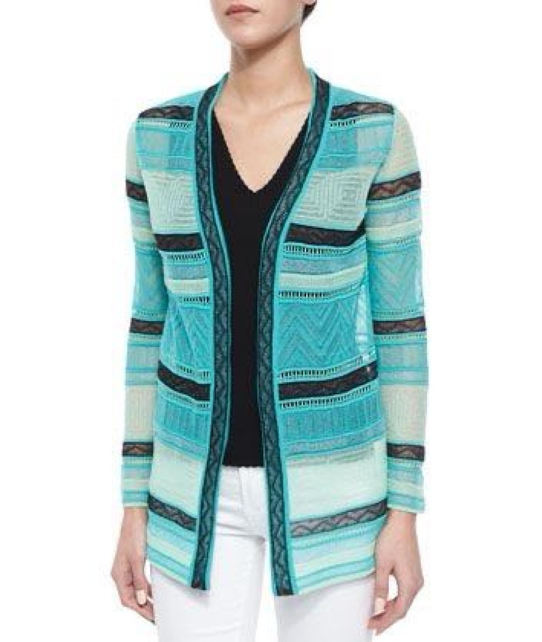 MISSONI Бирюзовый хлопковый кардиган, фото 2