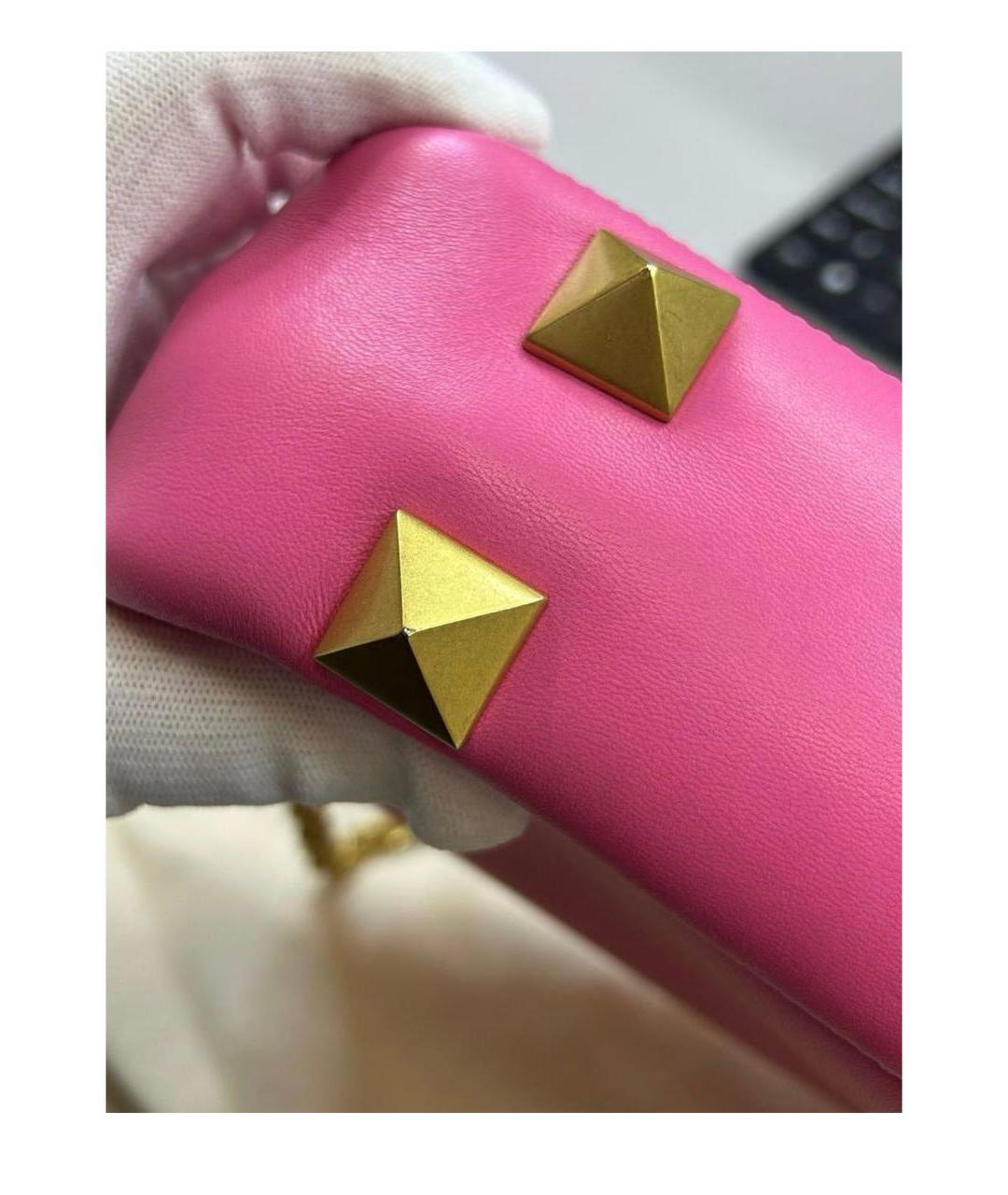 VALENTINO Розовая кожаная сумка через плечо, фото 7