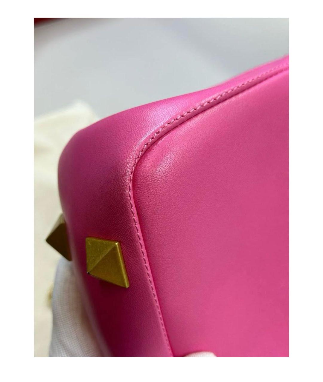 VALENTINO Розовая кожаная сумка через плечо, фото 6
