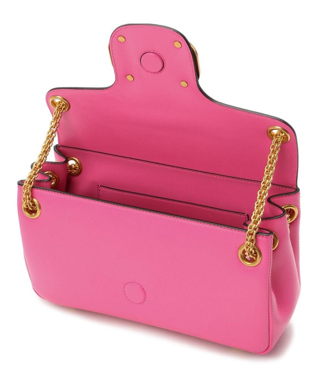 VALENTINO Розовая кожаная сумка через плечо, фото 2