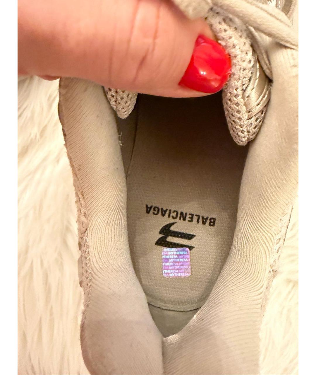 BALENCIAGA Бежевые текстильные кроссовки, фото 6