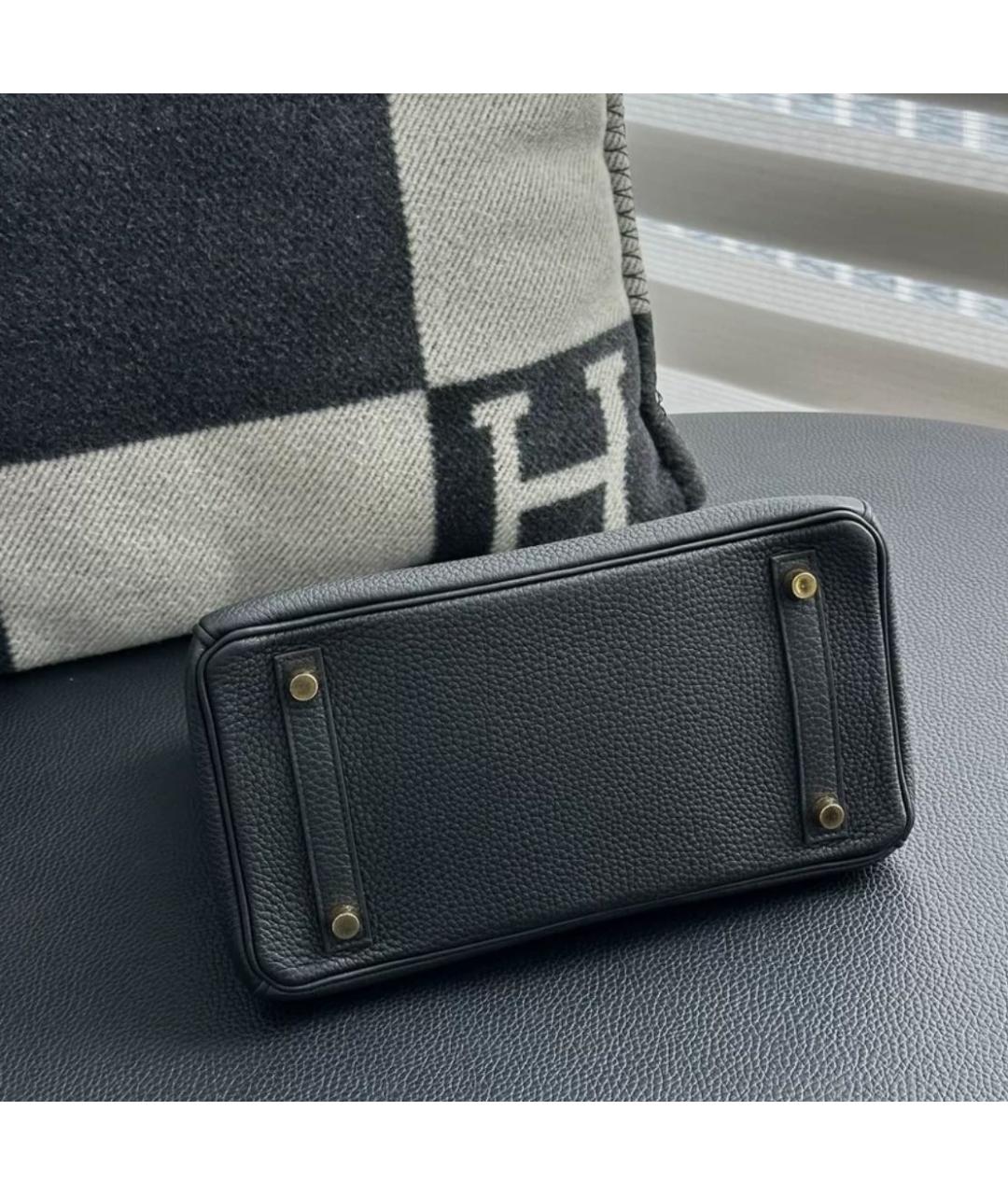 HERMES Черная кожаная сумка с короткими ручками, фото 3