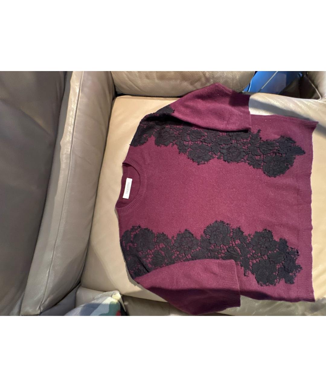 VALENTINO Бордовый шерстяной джемпер / свитер, фото 4