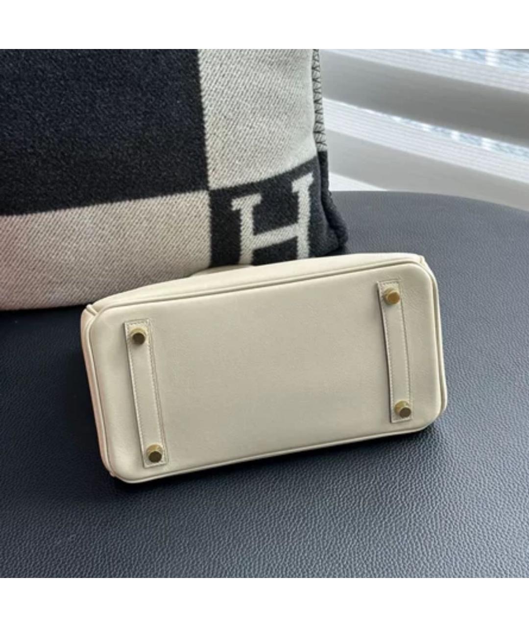 HERMES Бежевая кожаная сумка с короткими ручками, фото 3