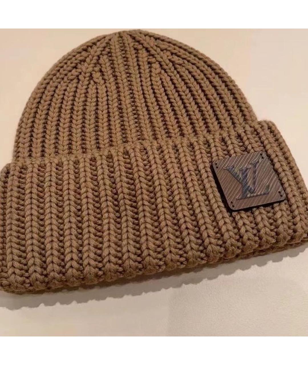 LOUIS VUITTON Коричневая шерстяная шапка, фото 4