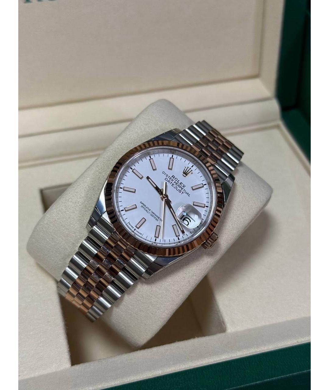 ROLEX Белые часы из розового золота, фото 2