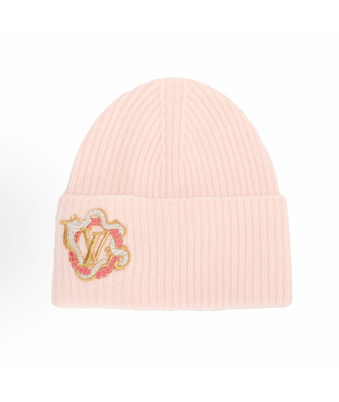LOUIS VUITTON Розовая шерстяная шапка, фото 4