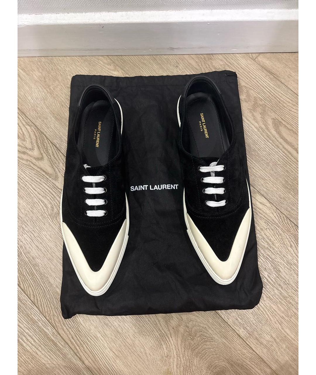 SAINT LAURENT Черные замшевые туфли, фото 5