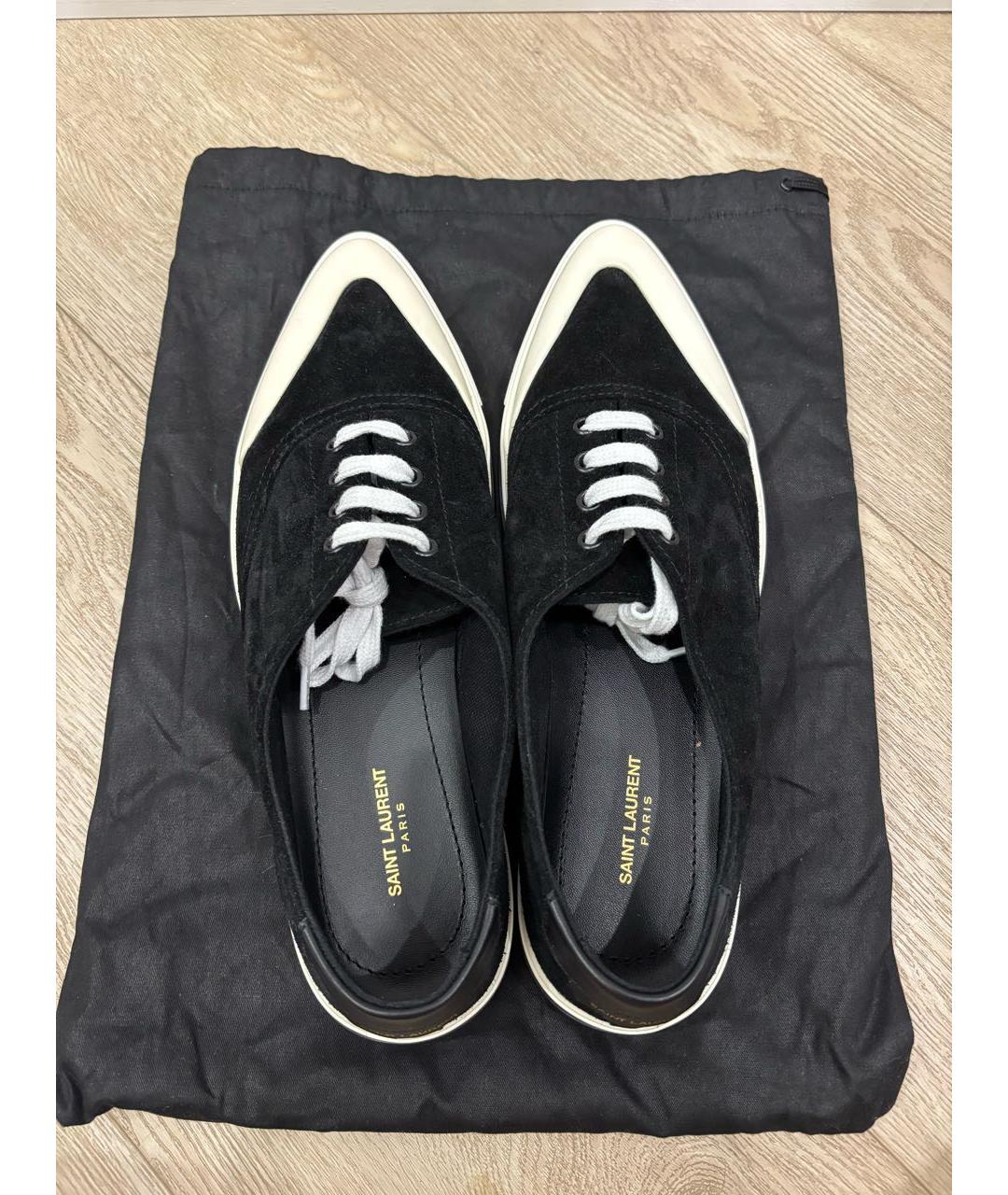 SAINT LAURENT Черные замшевые туфли, фото 3