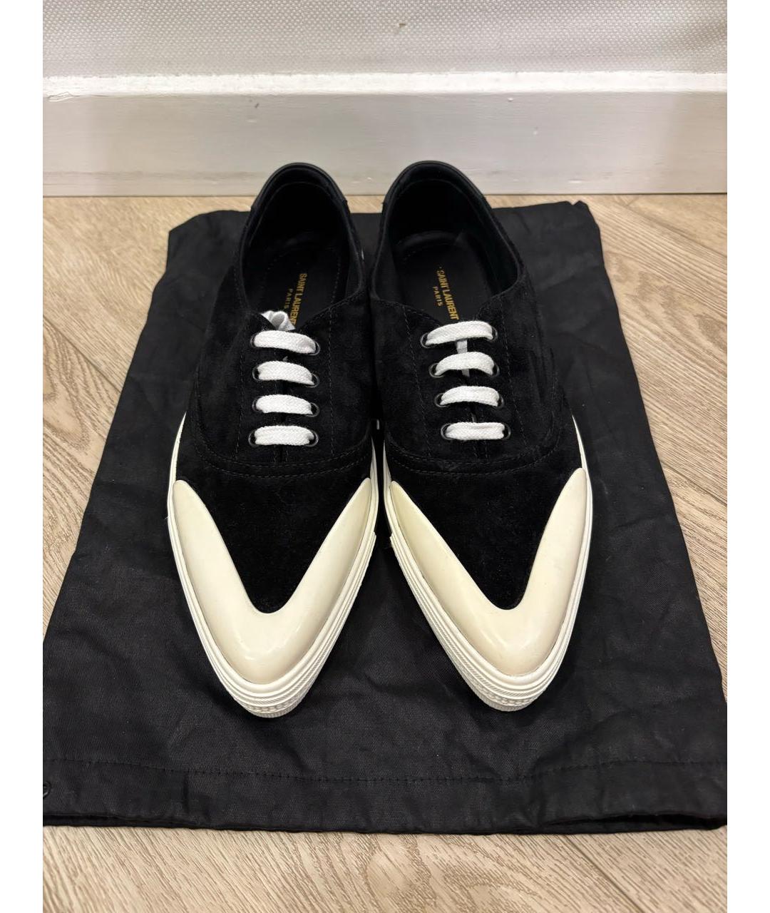 SAINT LAURENT Черные замшевые туфли, фото 2