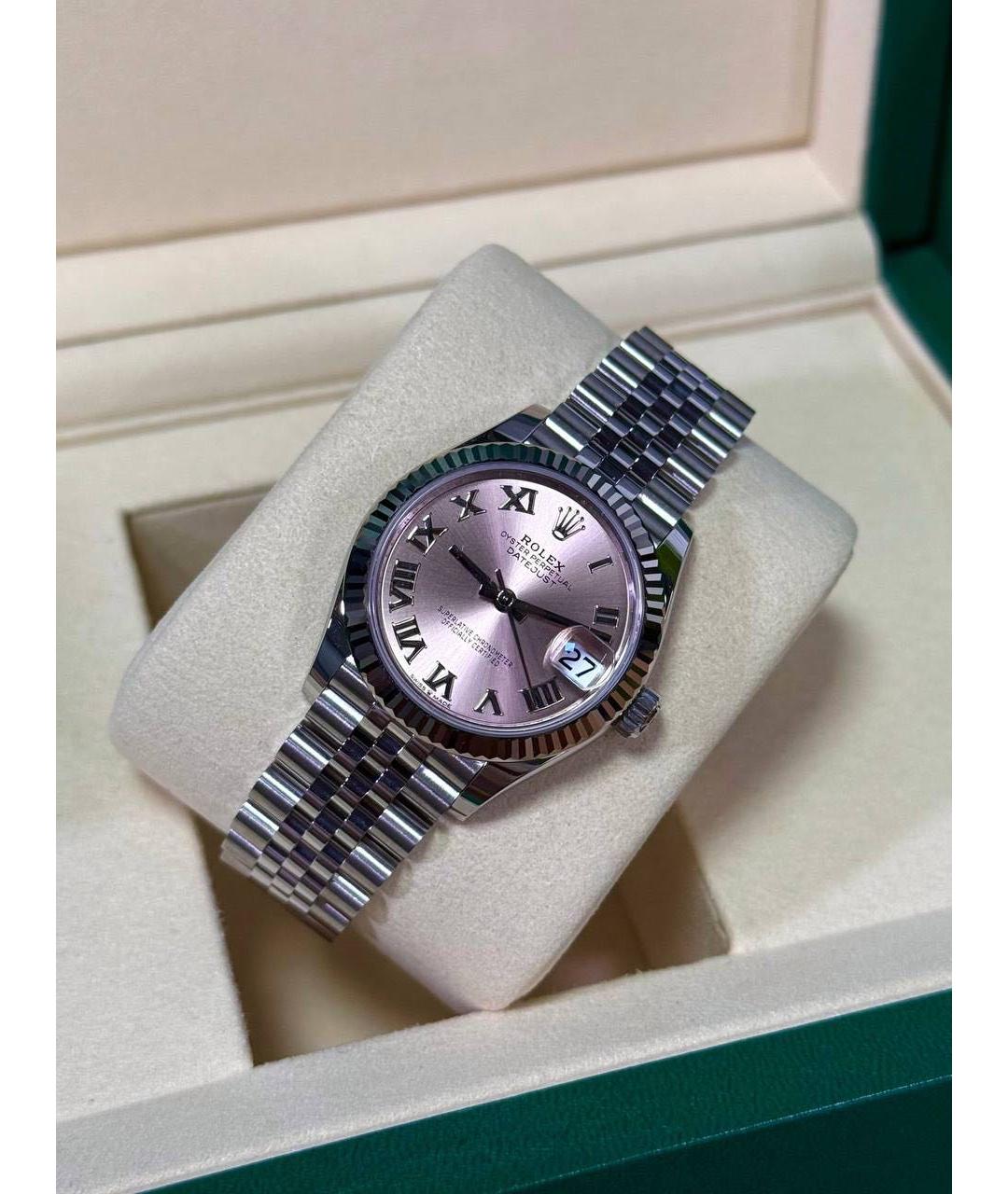 ROLEX Розовые часы из белого золота, фото 3
