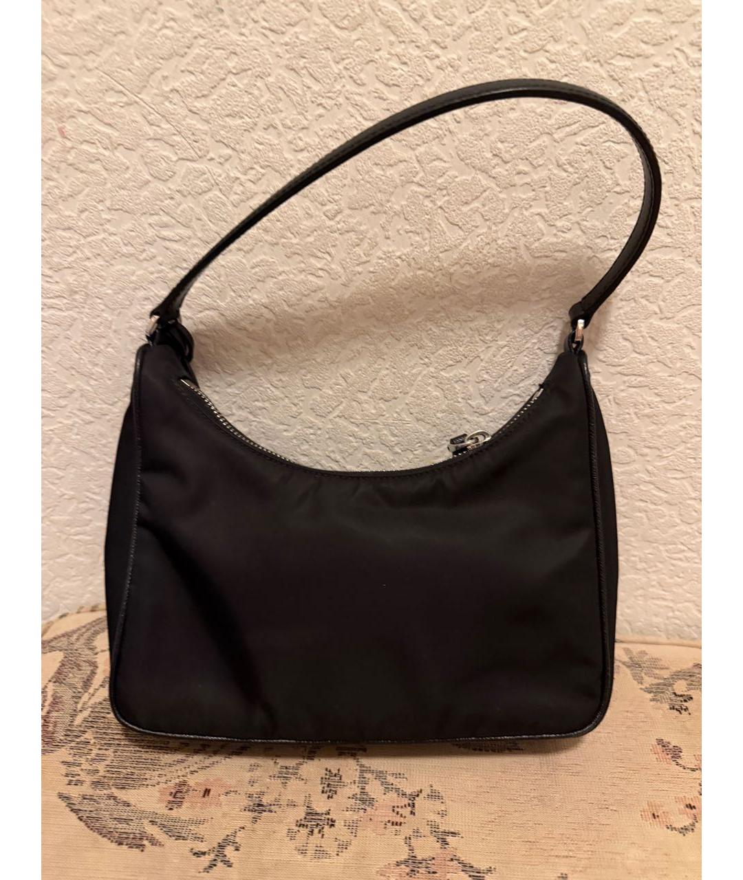 PRADA Черная тканевая сумка с короткими ручками, фото 2