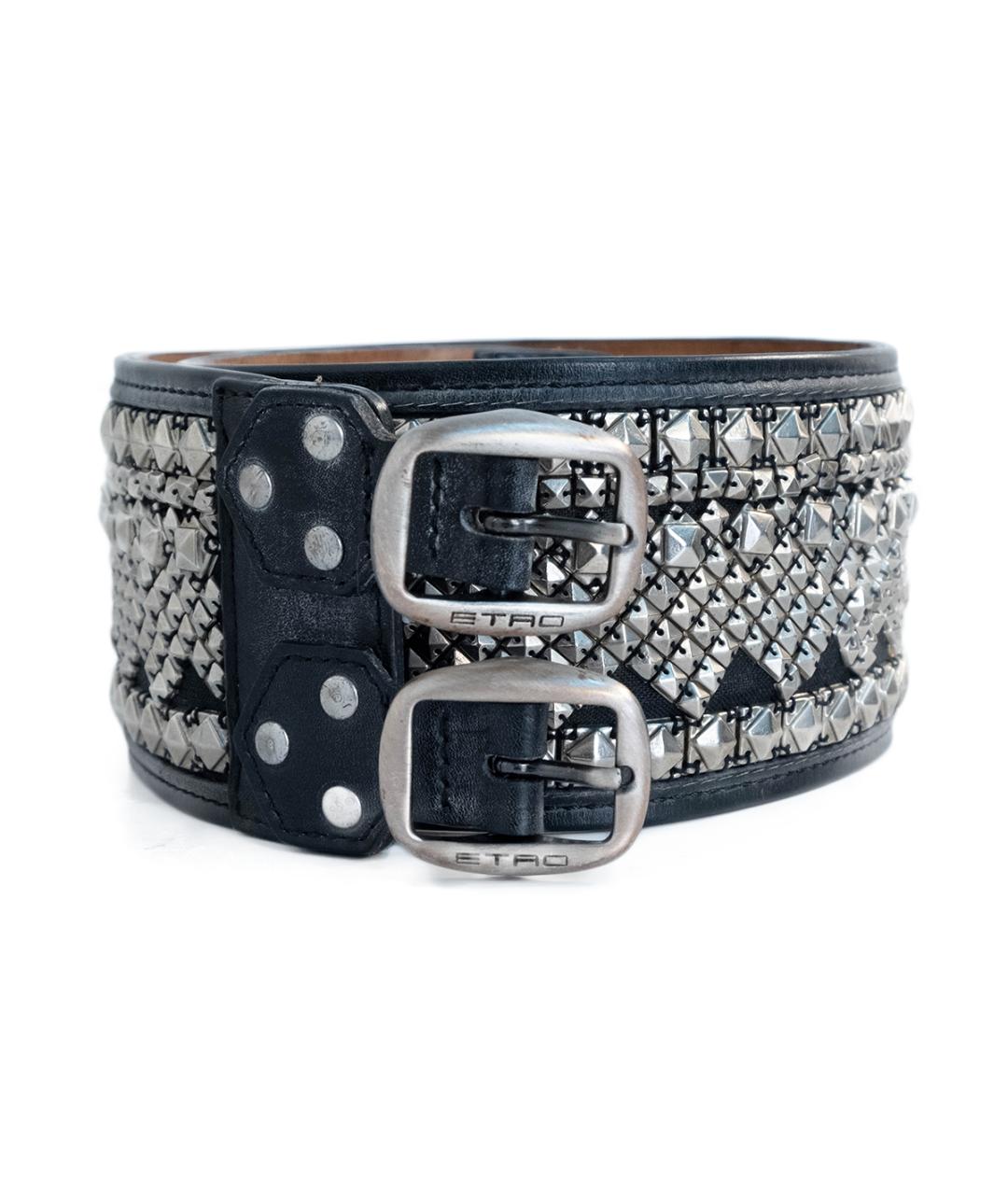 ETRO Черный кожаный ремень, фото 2