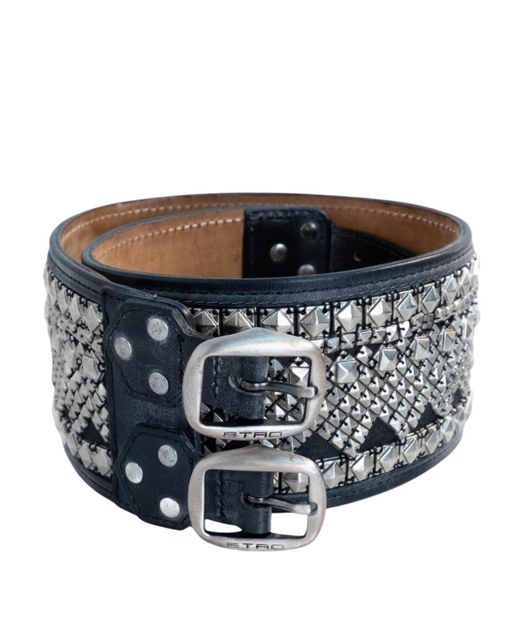ETRO Черный кожаный ремень, фото 1