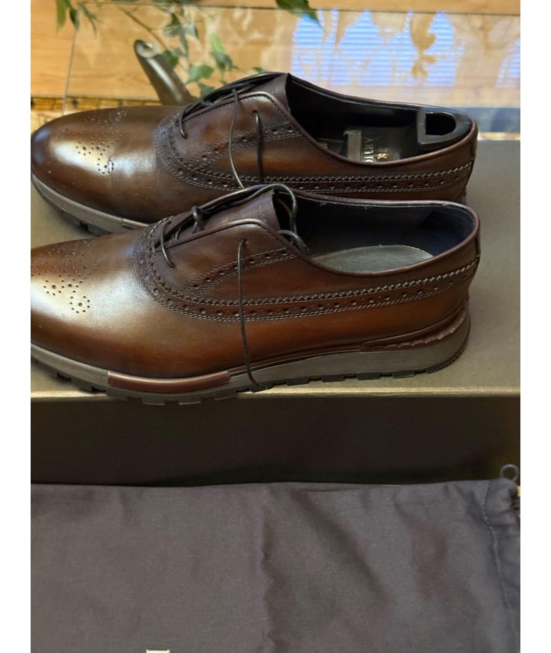 BERLUTI Коричневые кожаные низкие ботинки, фото 7