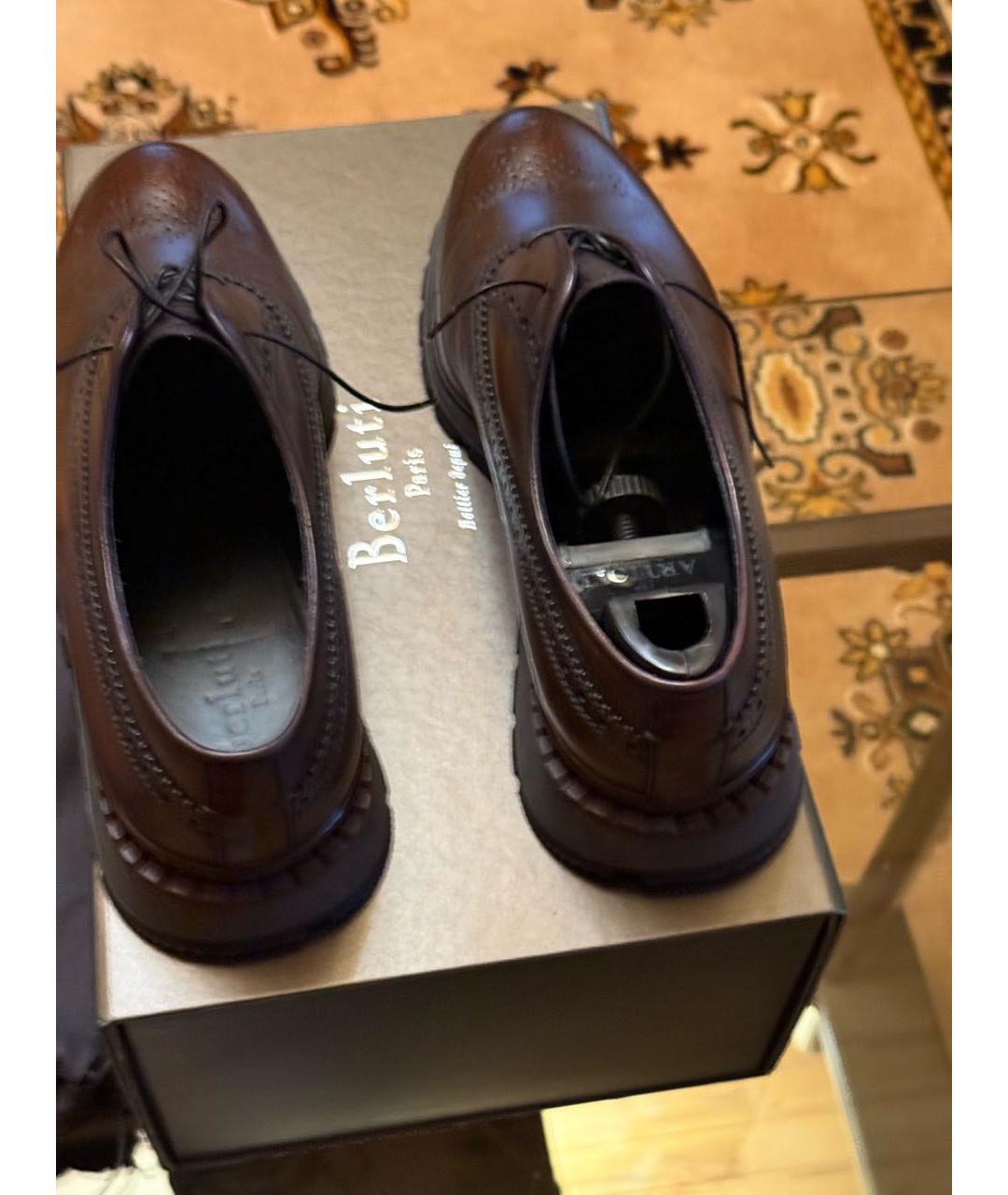 BERLUTI Коричневые кожаные низкие ботинки, фото 3