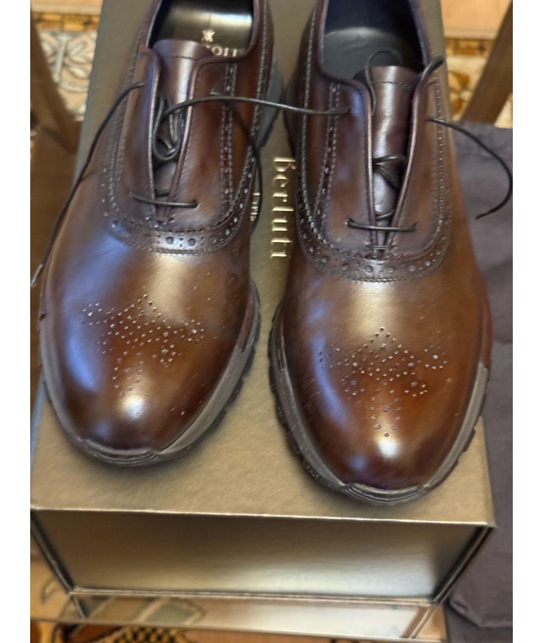 BERLUTI Коричневые кожаные низкие ботинки, фото 6