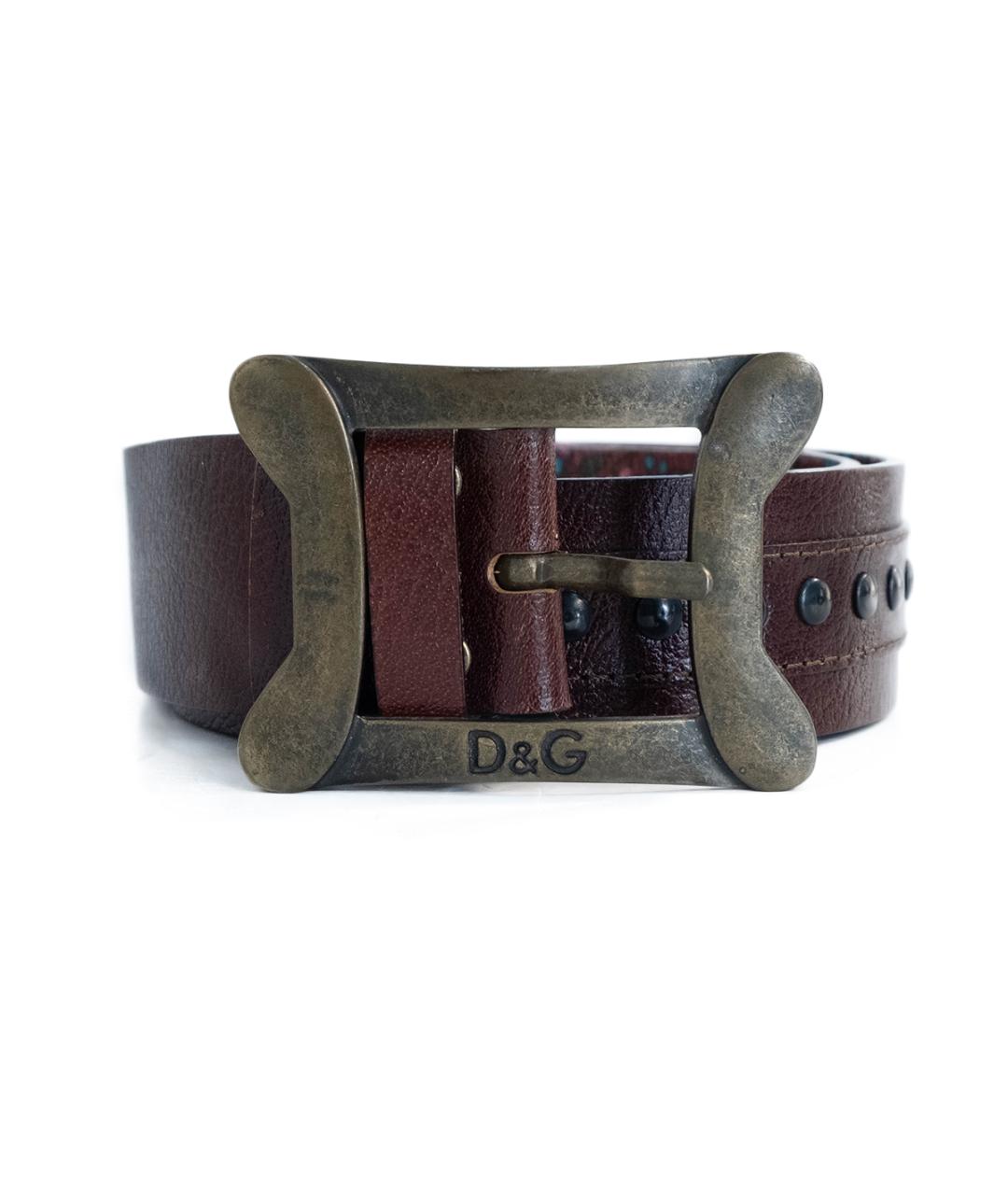 DOLCE&GABBANA Коричневый кожаный ремень, фото 2