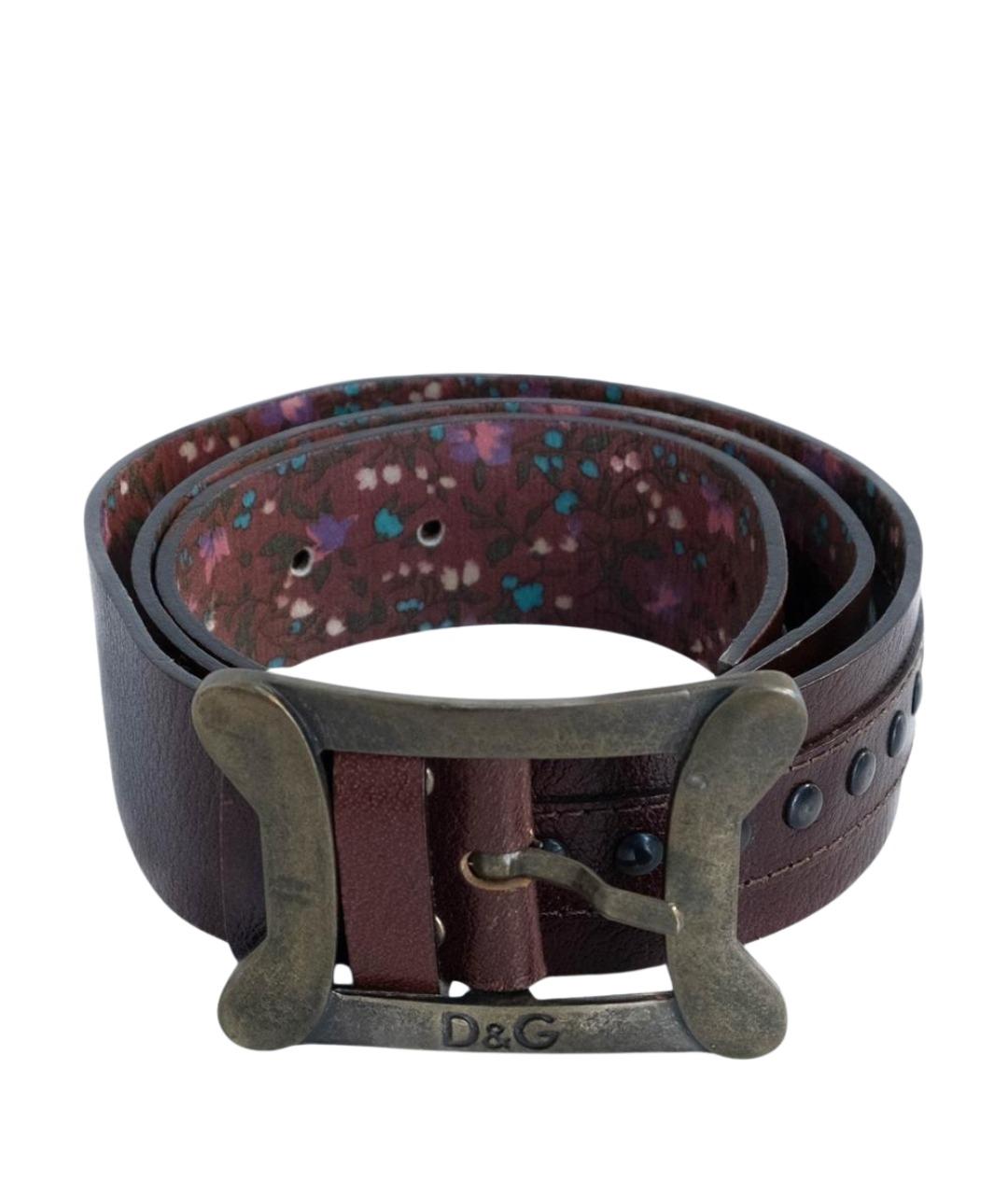 DOLCE&GABBANA Коричневый кожаный ремень, фото 1