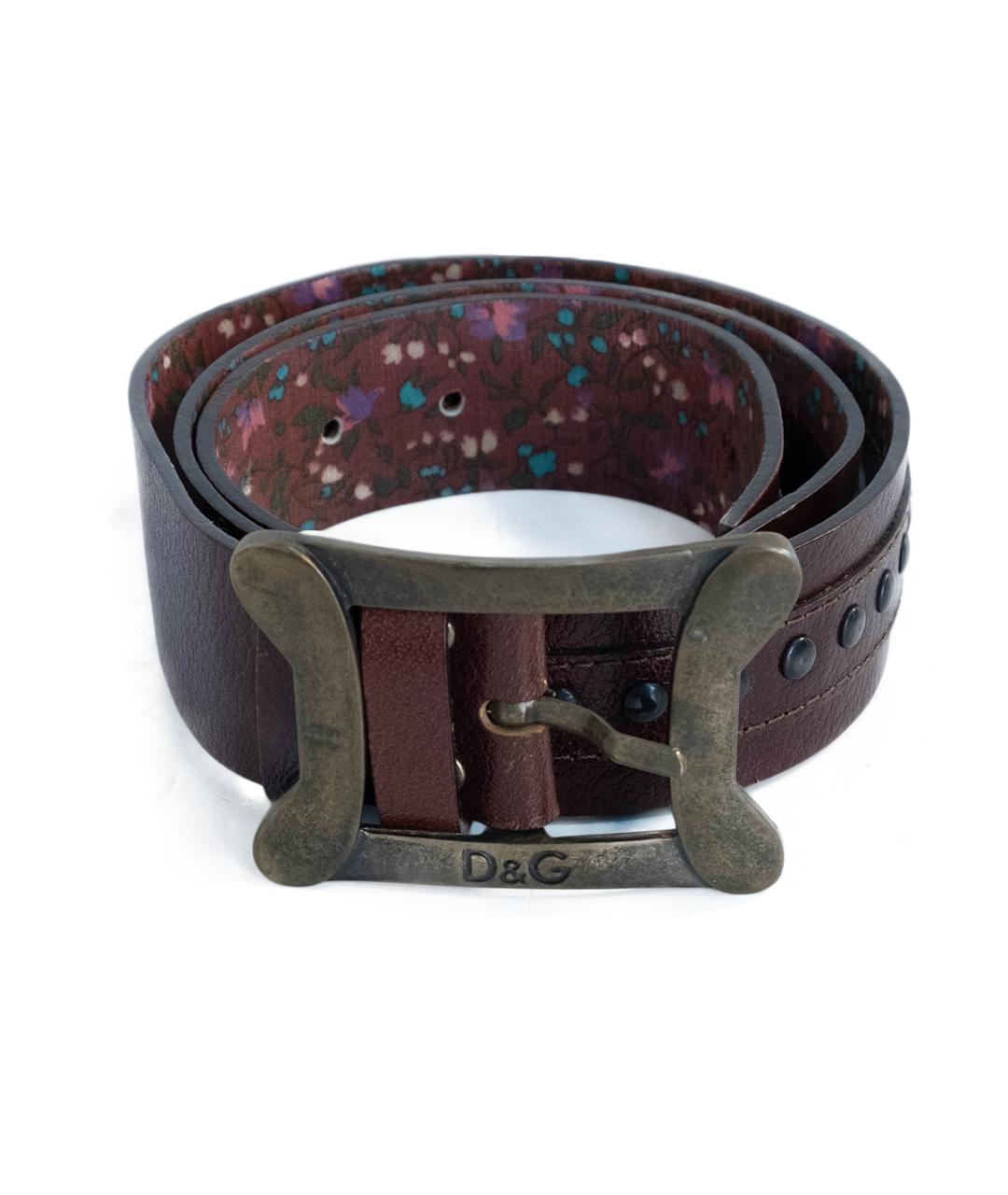 DOLCE&GABBANA Коричневый кожаный ремень, фото 7