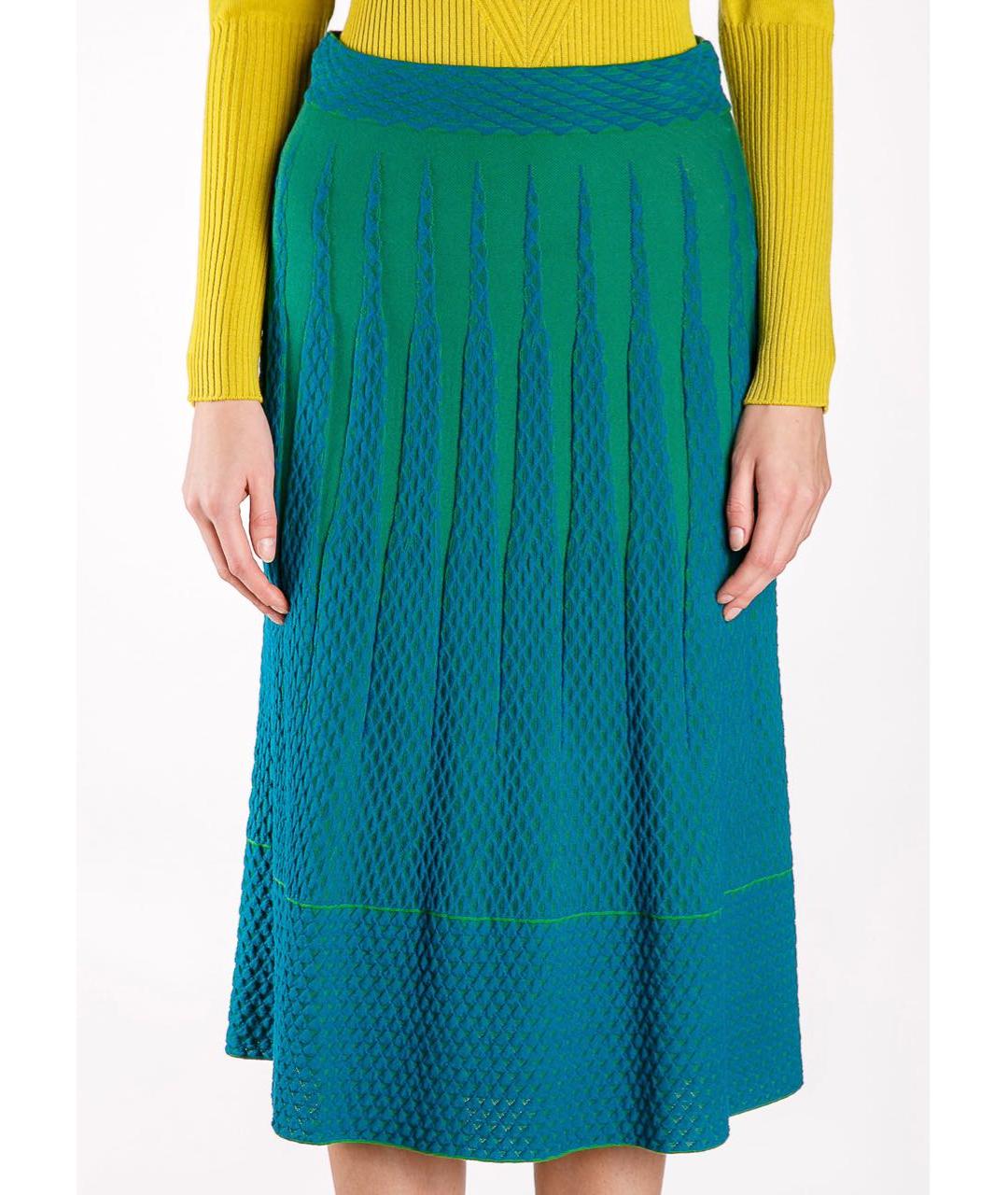 MISSONI Бирюзовая вискозная юбка макси, фото 3