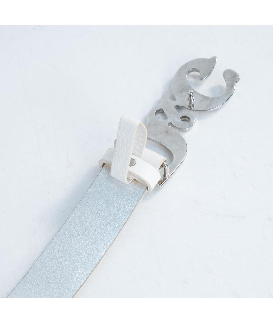 DOLCE&GABBANA Белый кожаный ремень, фото 5