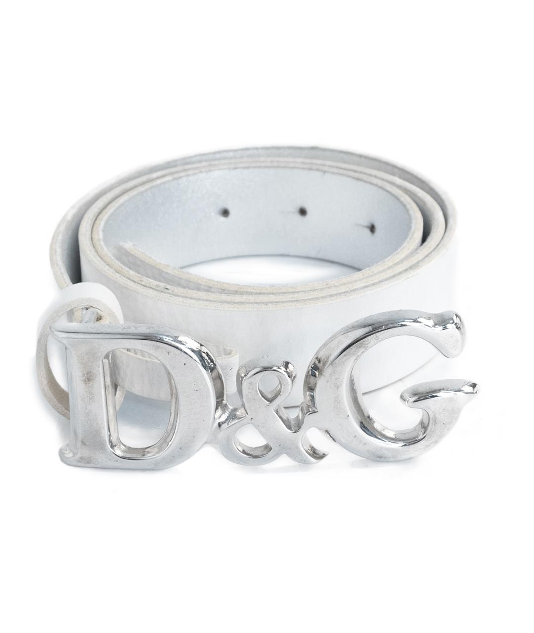 DOLCE&GABBANA Белый кожаный ремень, фото 6