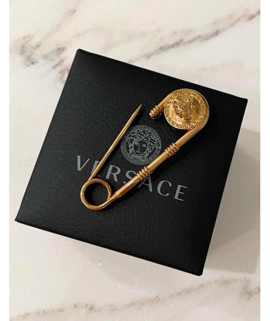 VERSACE Золотая металлическая булавка / брошь, фото 4