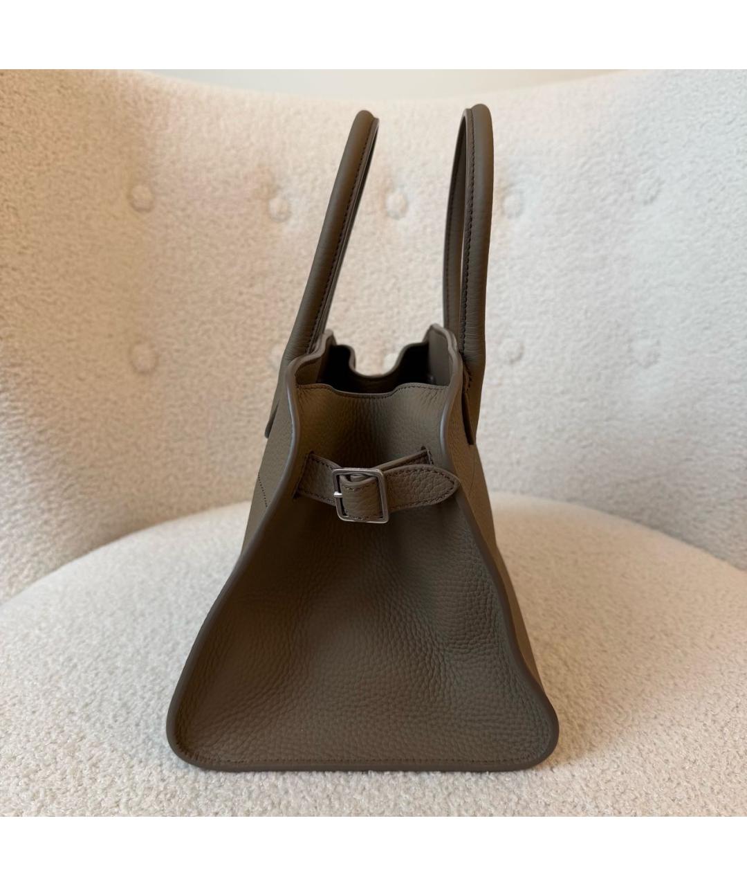 THE ROW Коричневая кожаная сумка с короткими ручками, фото 3
