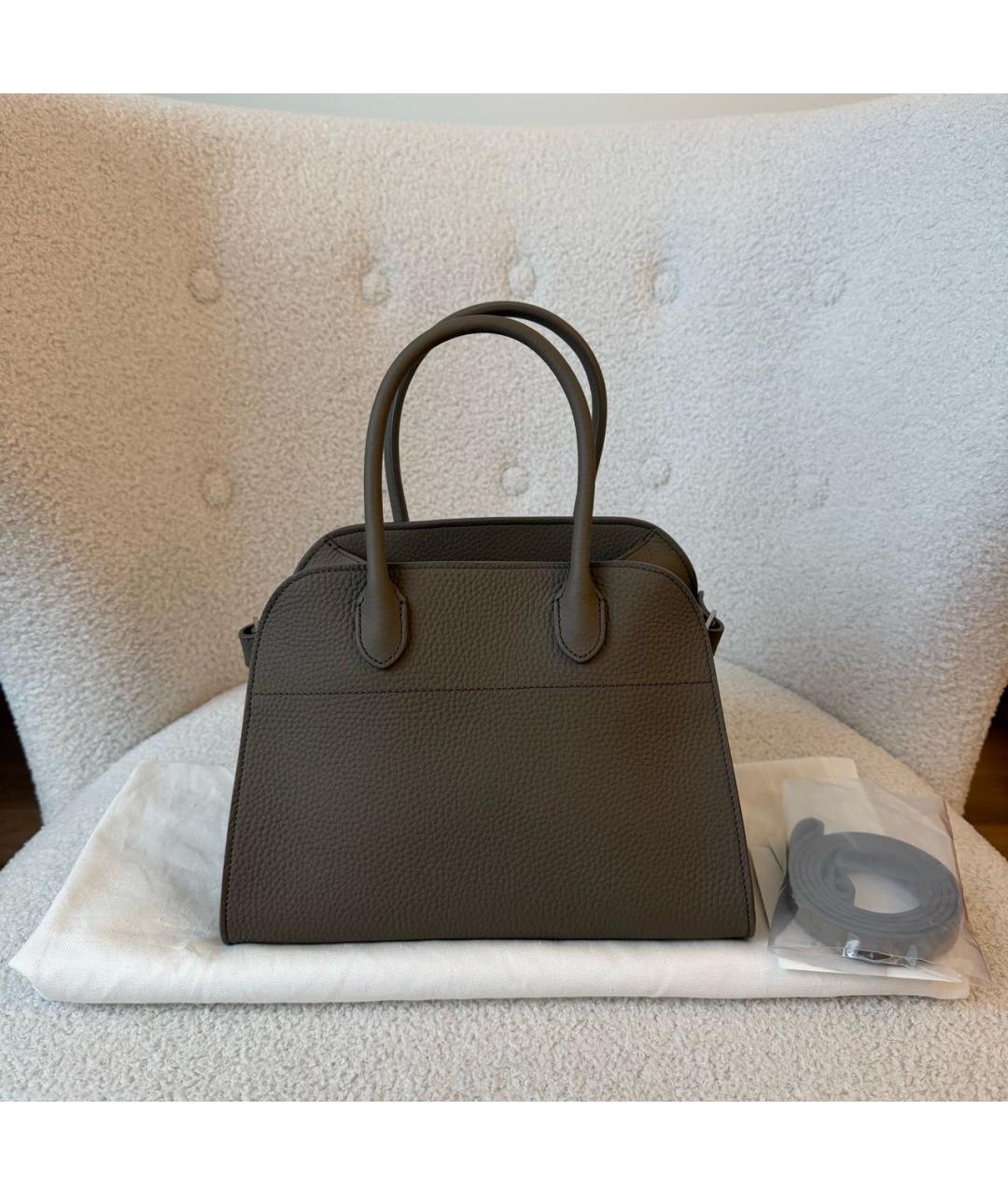 THE ROW Коричневая кожаная сумка с короткими ручками, фото 2