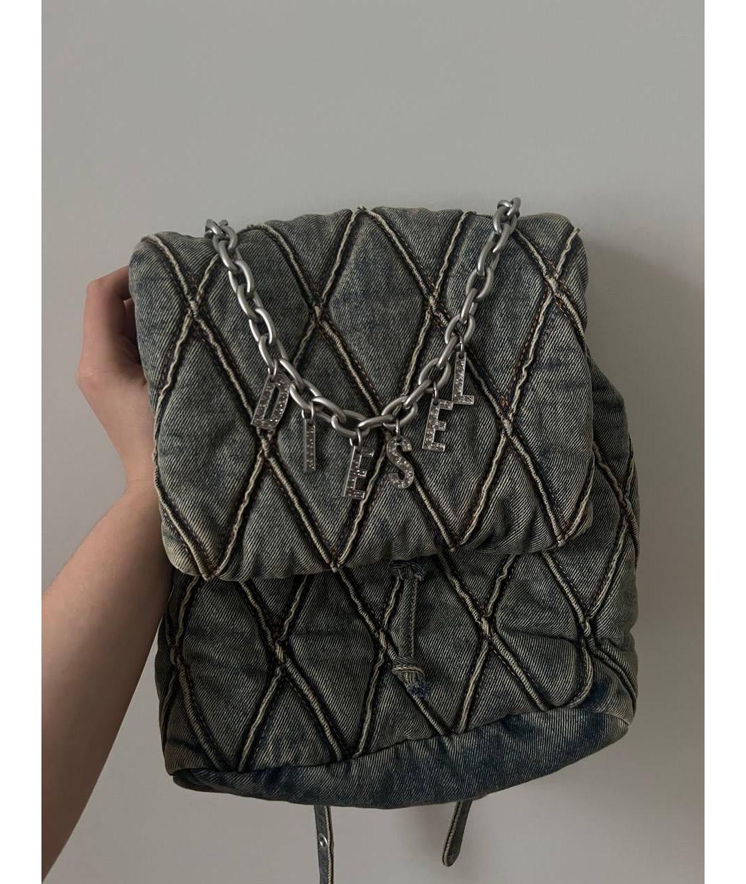 DIESEL Голубой деним рюкзак, фото 9