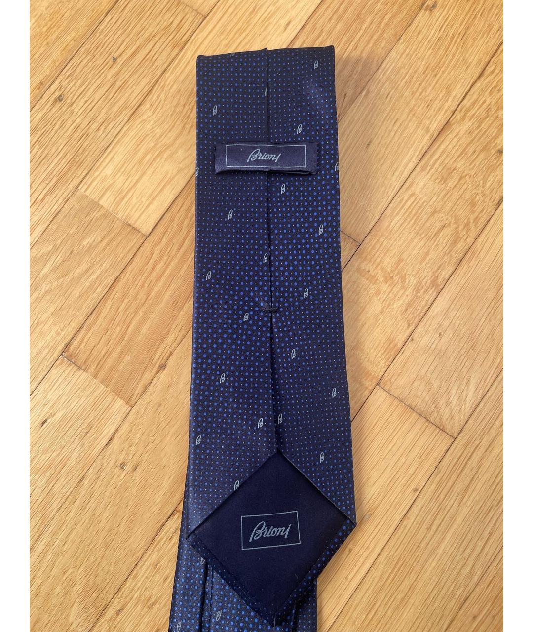 BRIONI Темно-синий шелковый галстук, фото 4
