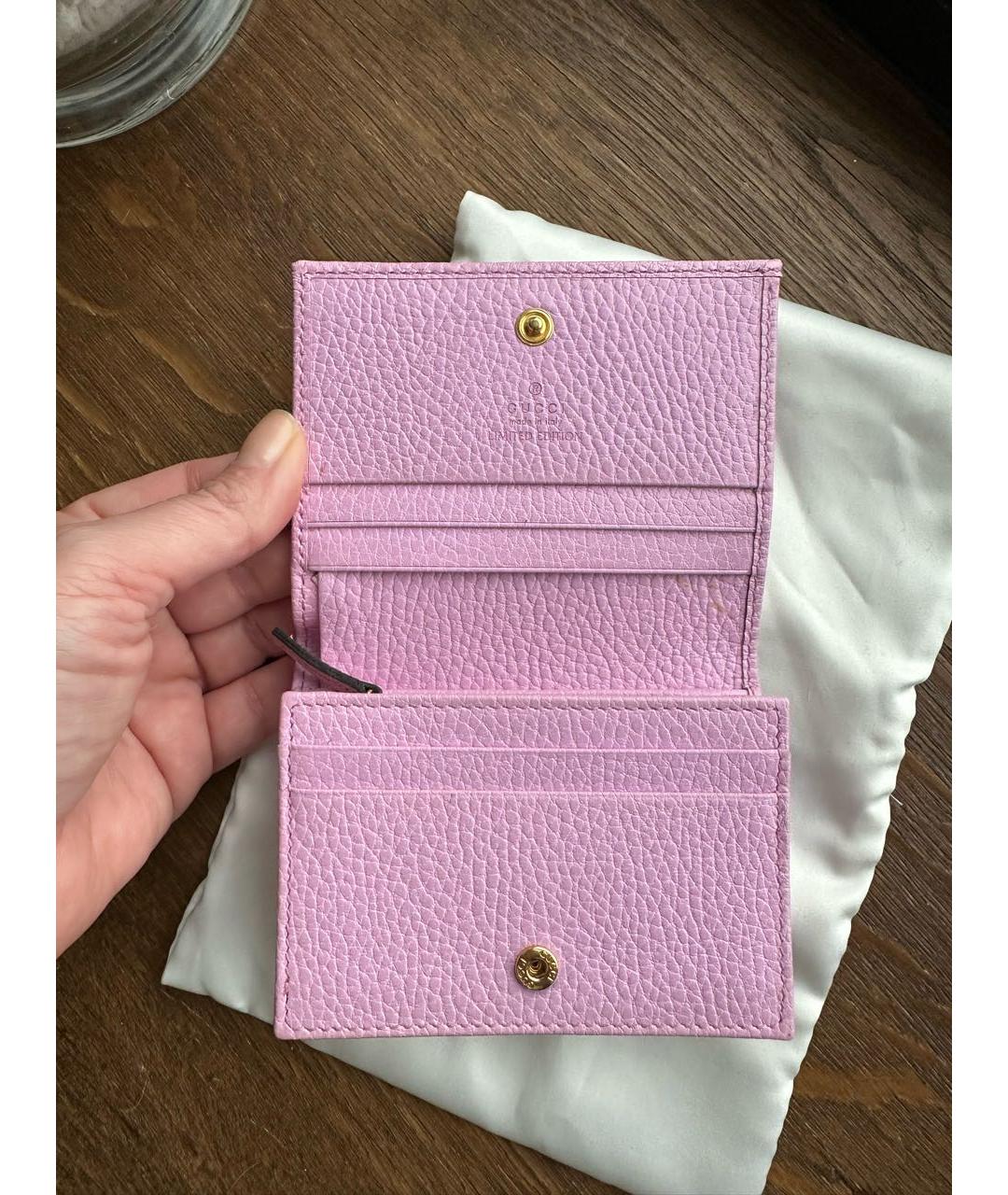 GUCCI Розовый кожаный кошелек, фото 5