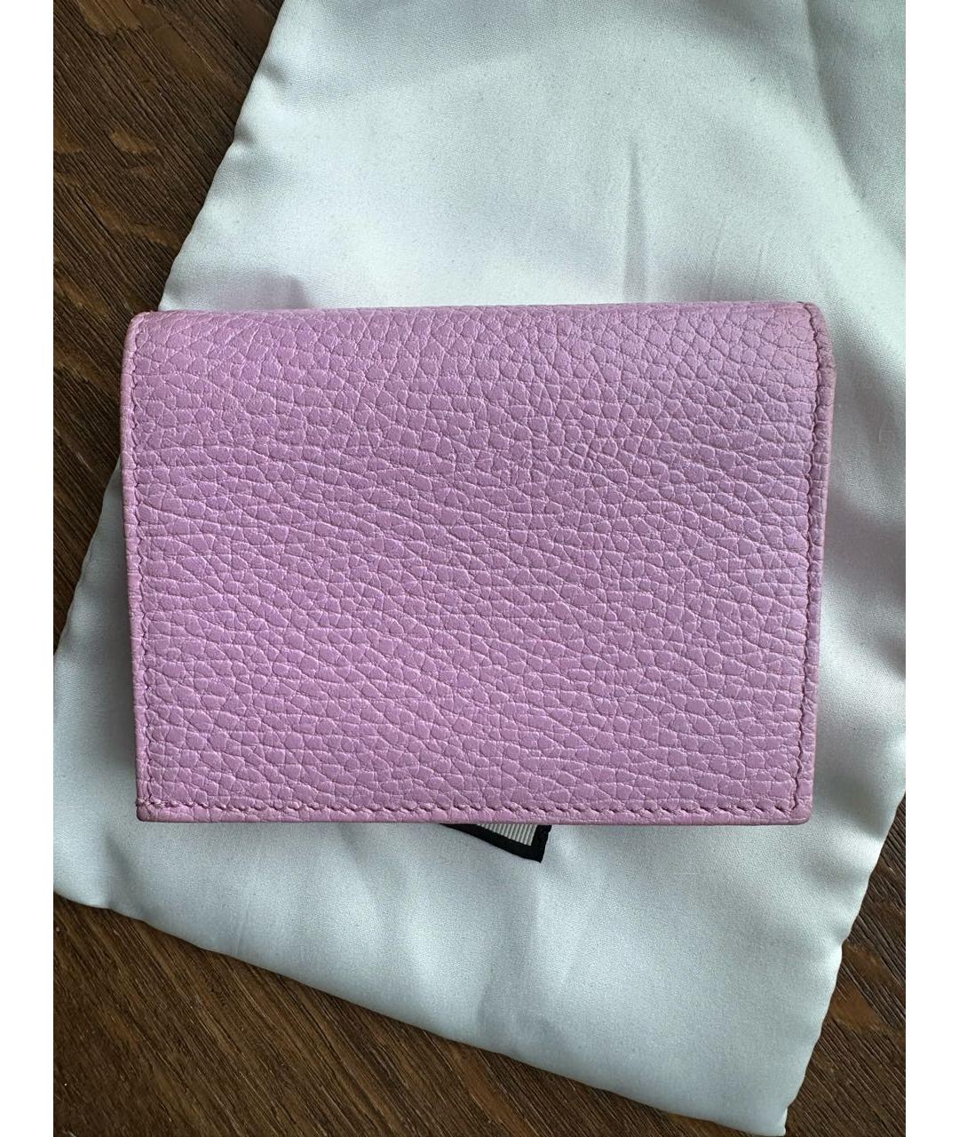 GUCCI Розовый кожаный кошелек, фото 3