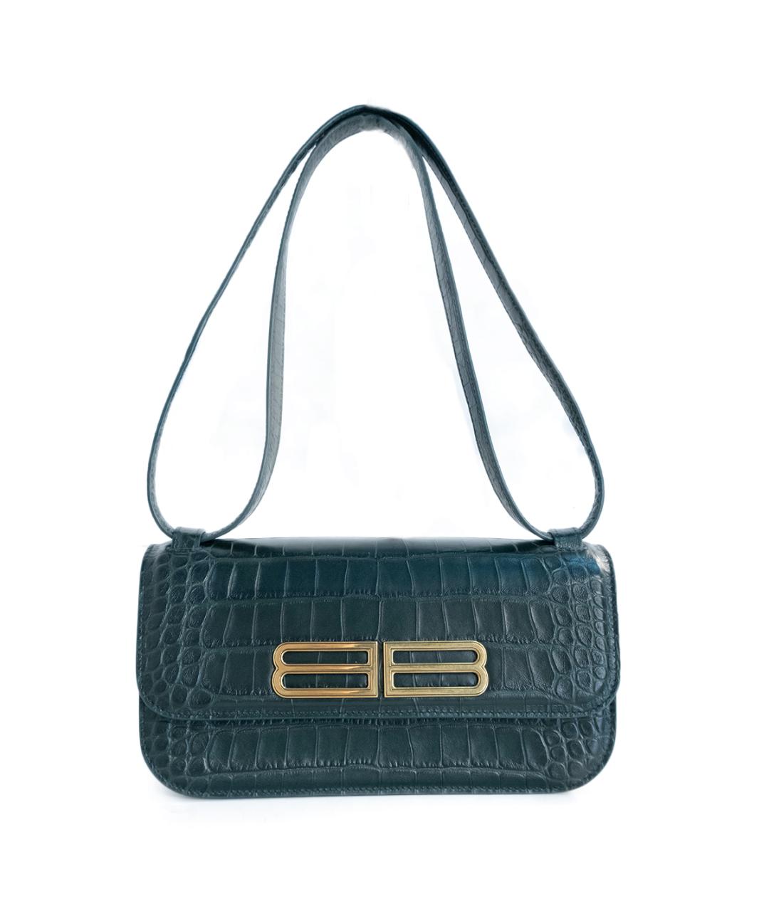 BALENCIAGA Зеленая кожаная сумка через плечо, фото 1