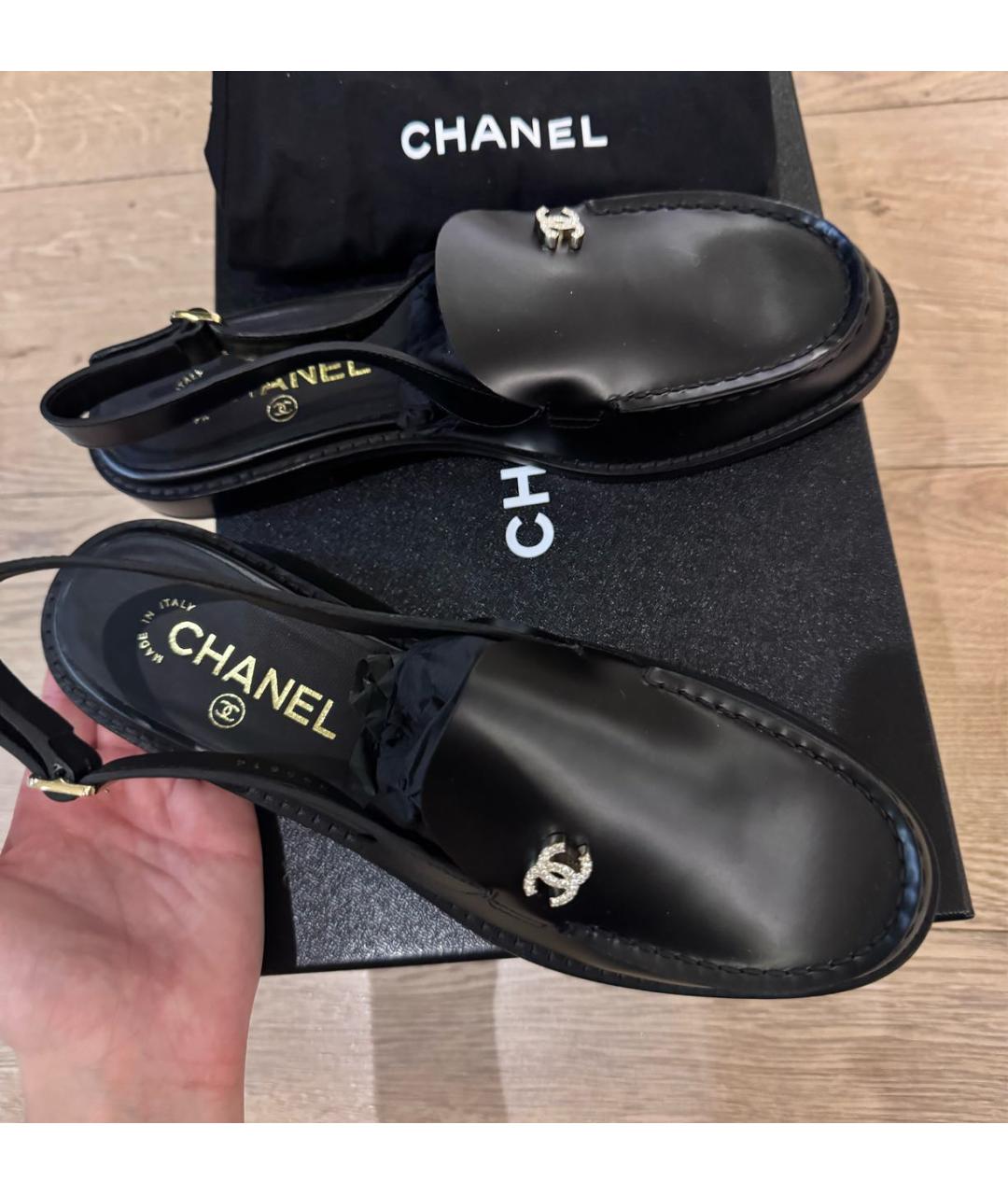 CHANEL Черные кожаные лоферы, фото 5