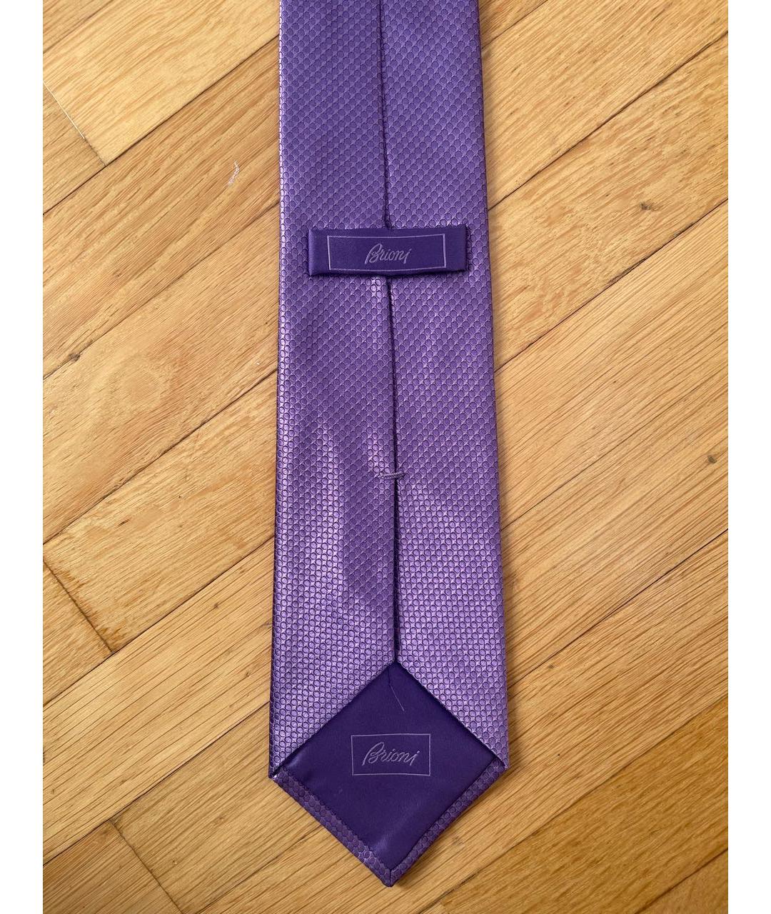BRIONI Фиолетовый шелковый галстук, фото 4