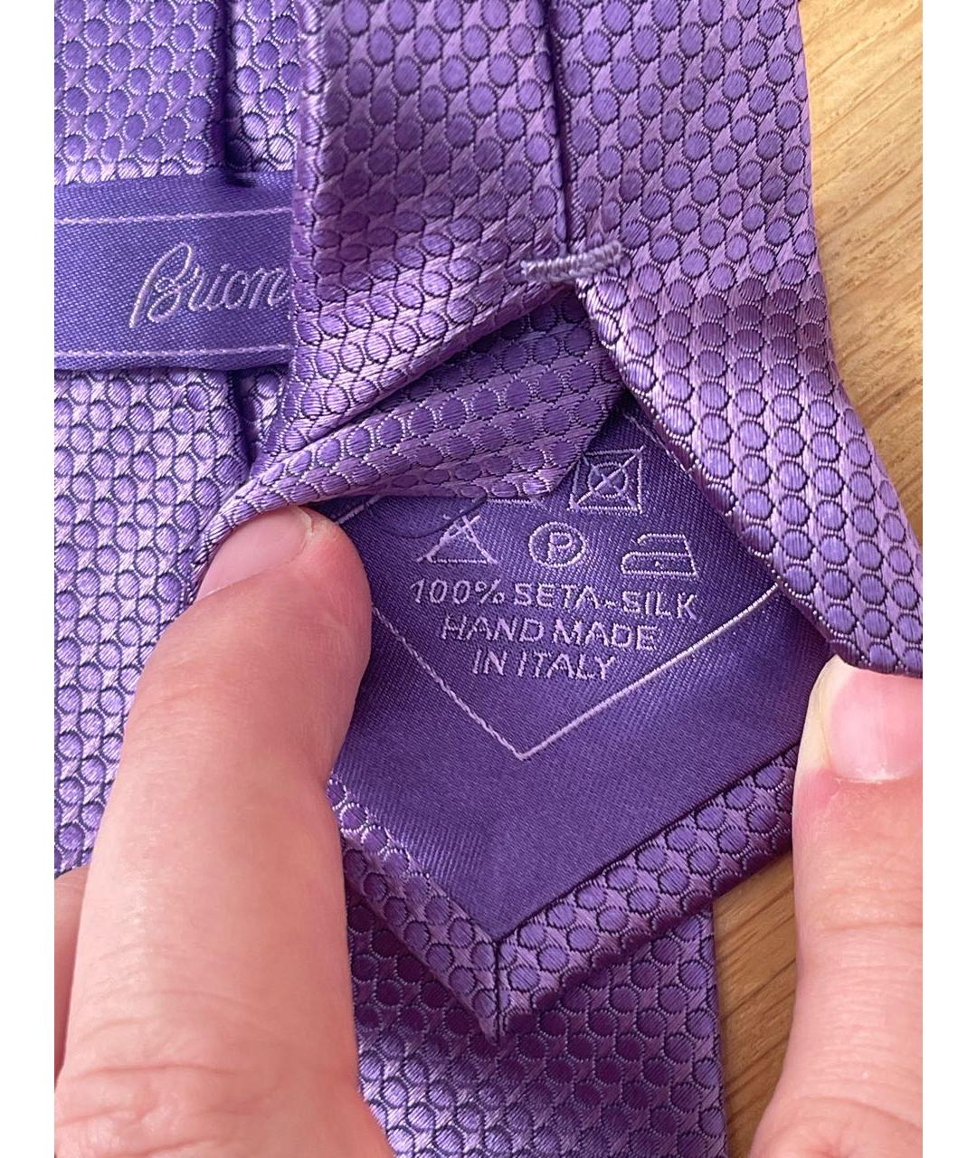 BRIONI Фиолетовый шелковый галстук, фото 3