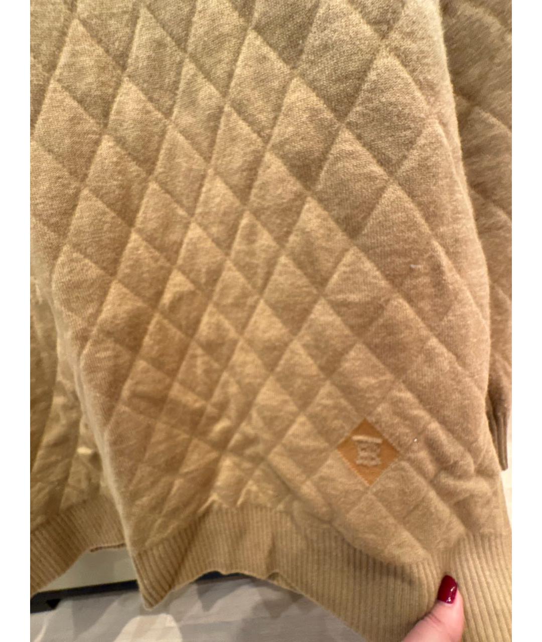 BURBERRY Бежевый шерстяной джемпер / свитер, фото 3