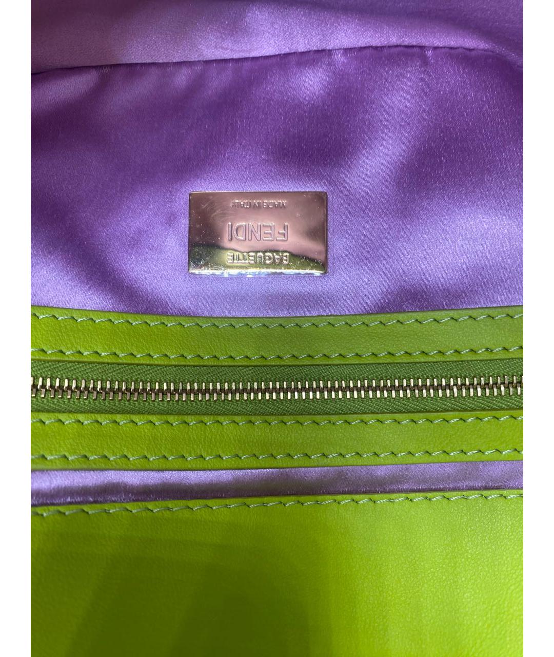 FENDI Салатовая сумка с короткими ручками, фото 5