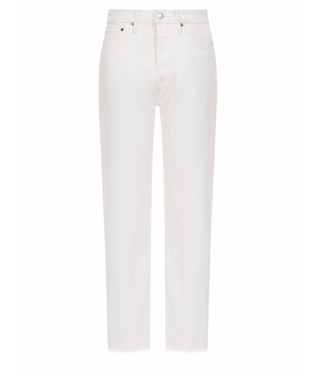 Re done Белые хлопковые прямые джинсы, фото 1
