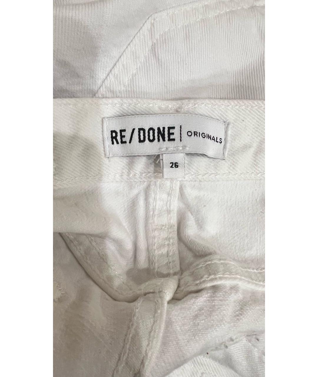 Re done Белые хлопковые прямые джинсы, фото 3