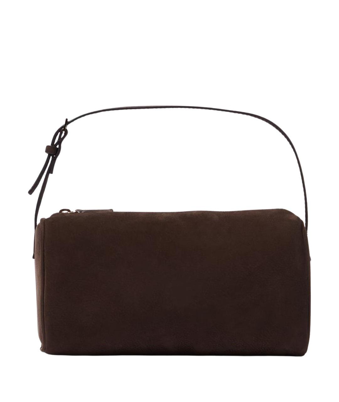 THE ROW Коричневая замшевая сумка с короткими ручками, фото 1