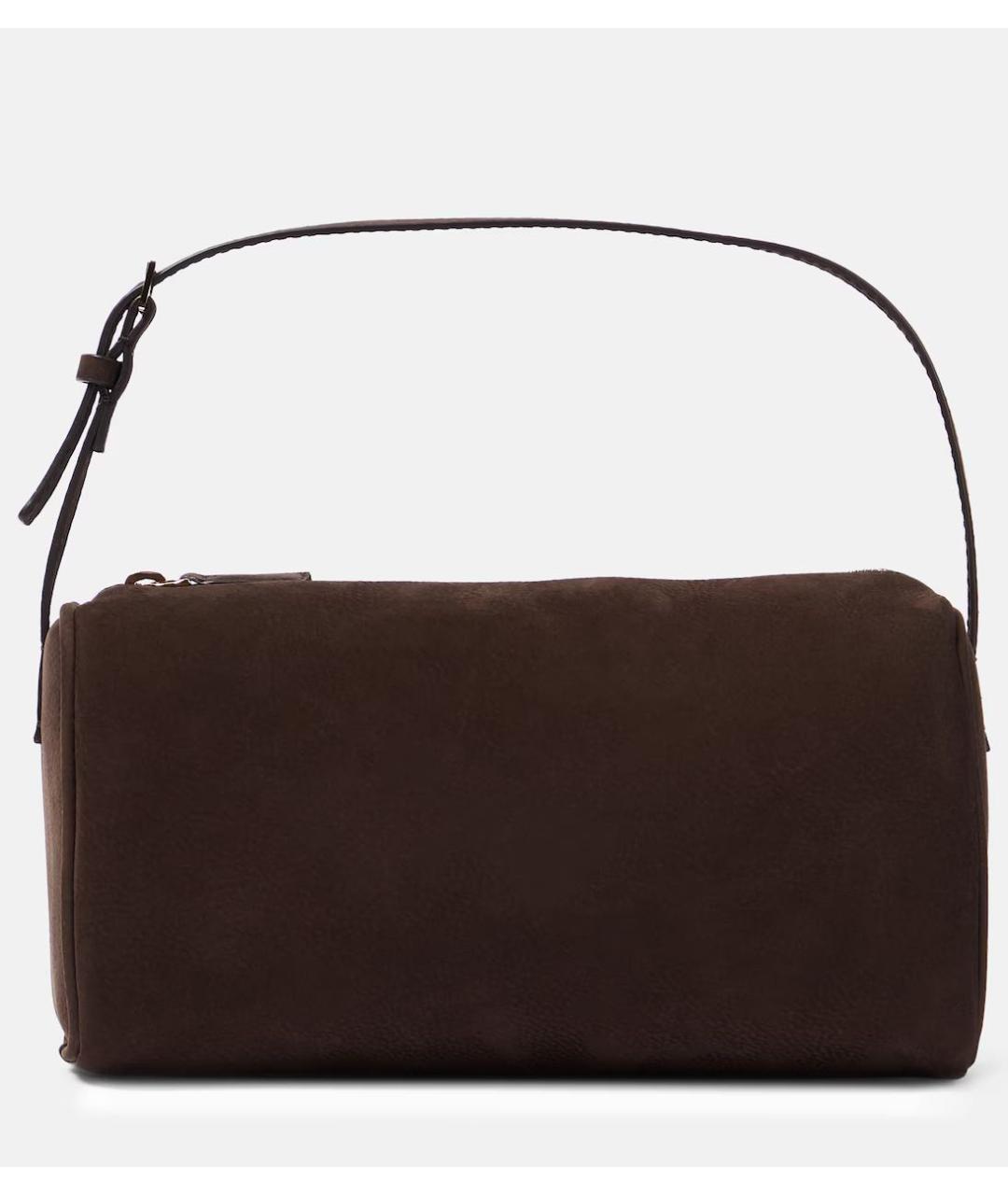 THE ROW Коричневая замшевая сумка с короткими ручками, фото 5