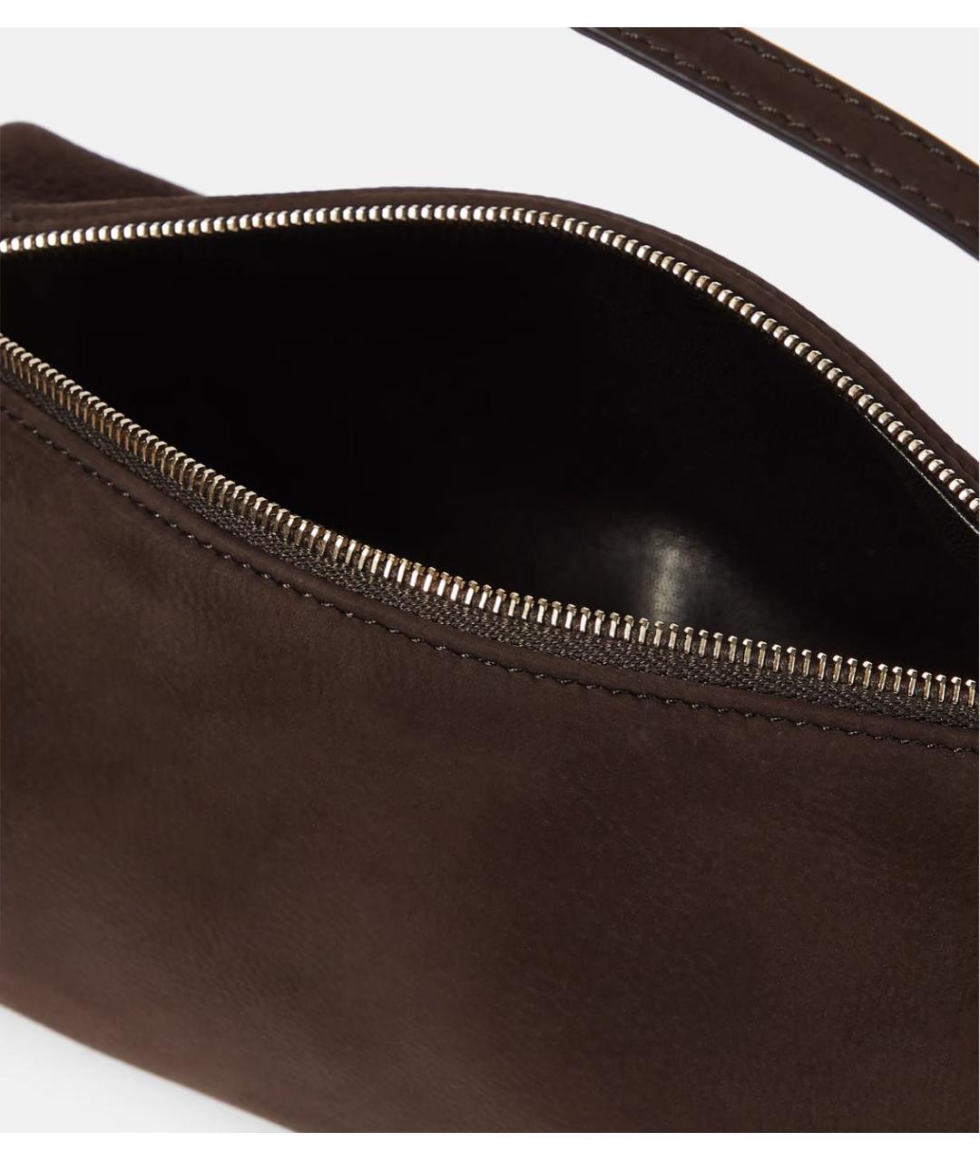 THE ROW Коричневая замшевая сумка с короткими ручками, фото 2