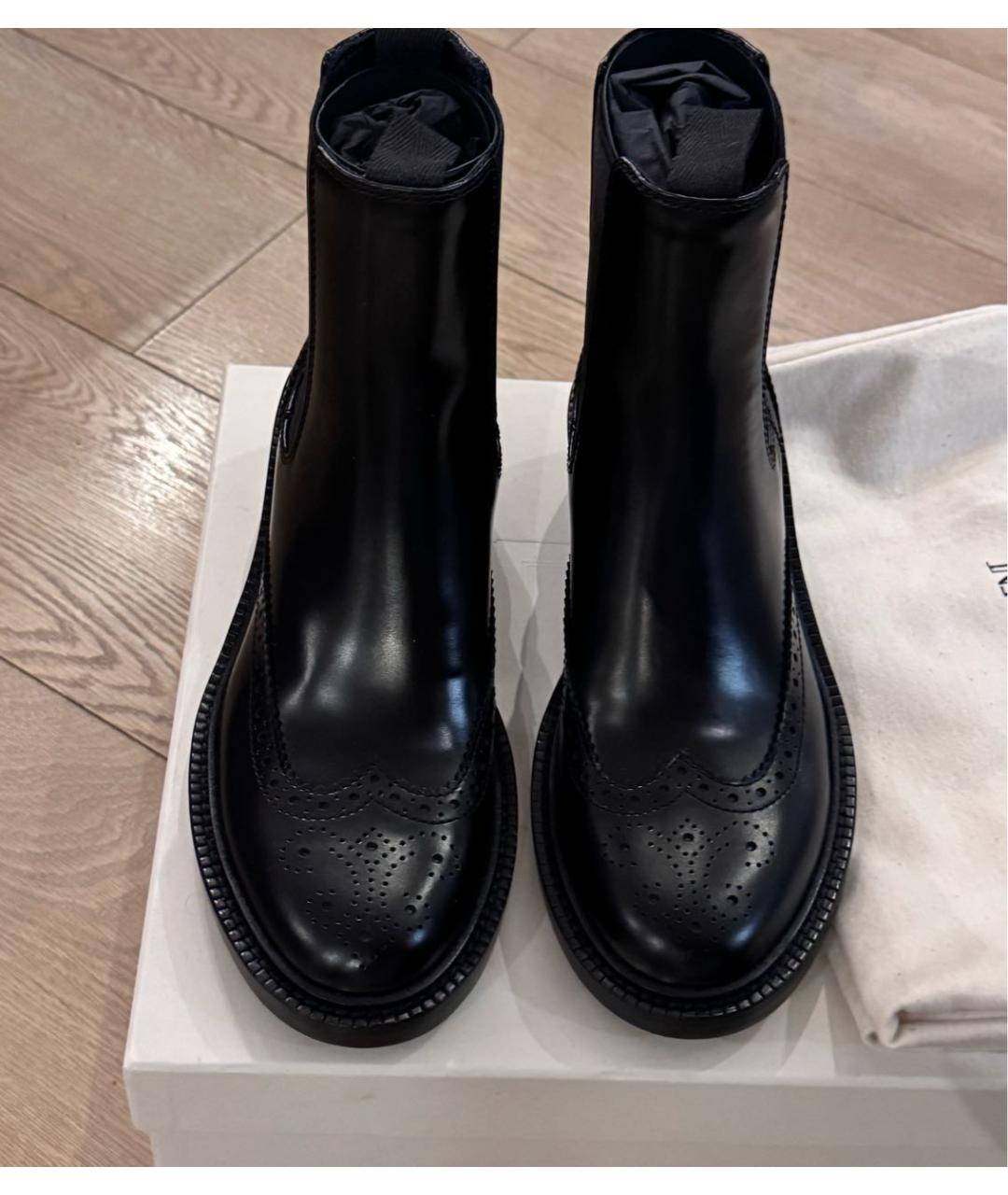 SAINT LAURENT Черные кожаные полусапоги, фото 3