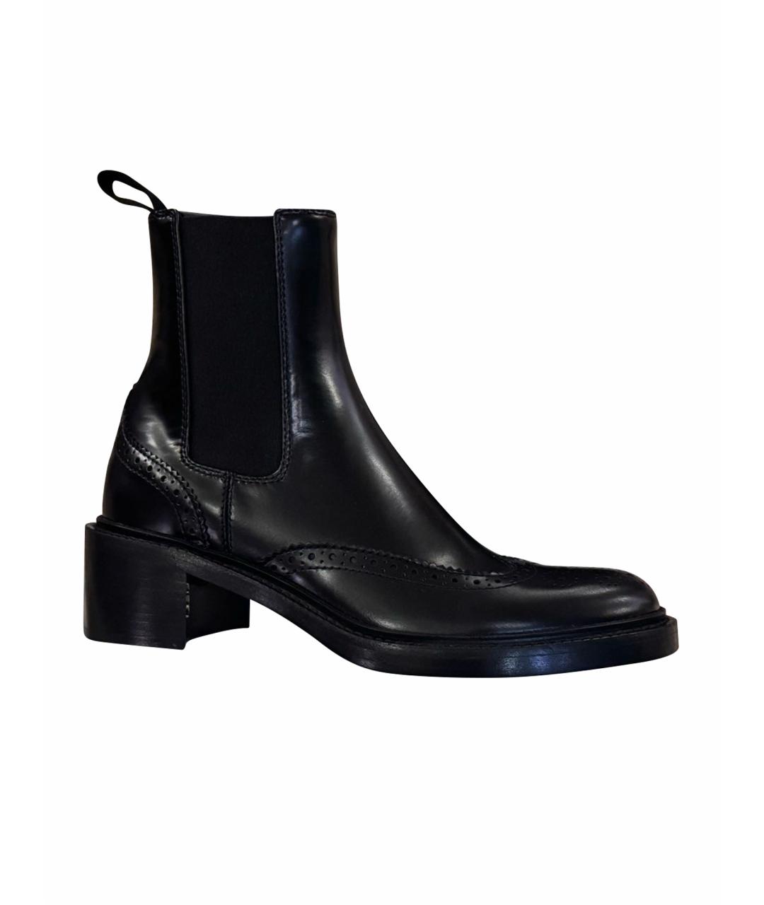 SAINT LAURENT Черные кожаные полусапоги, фото 1