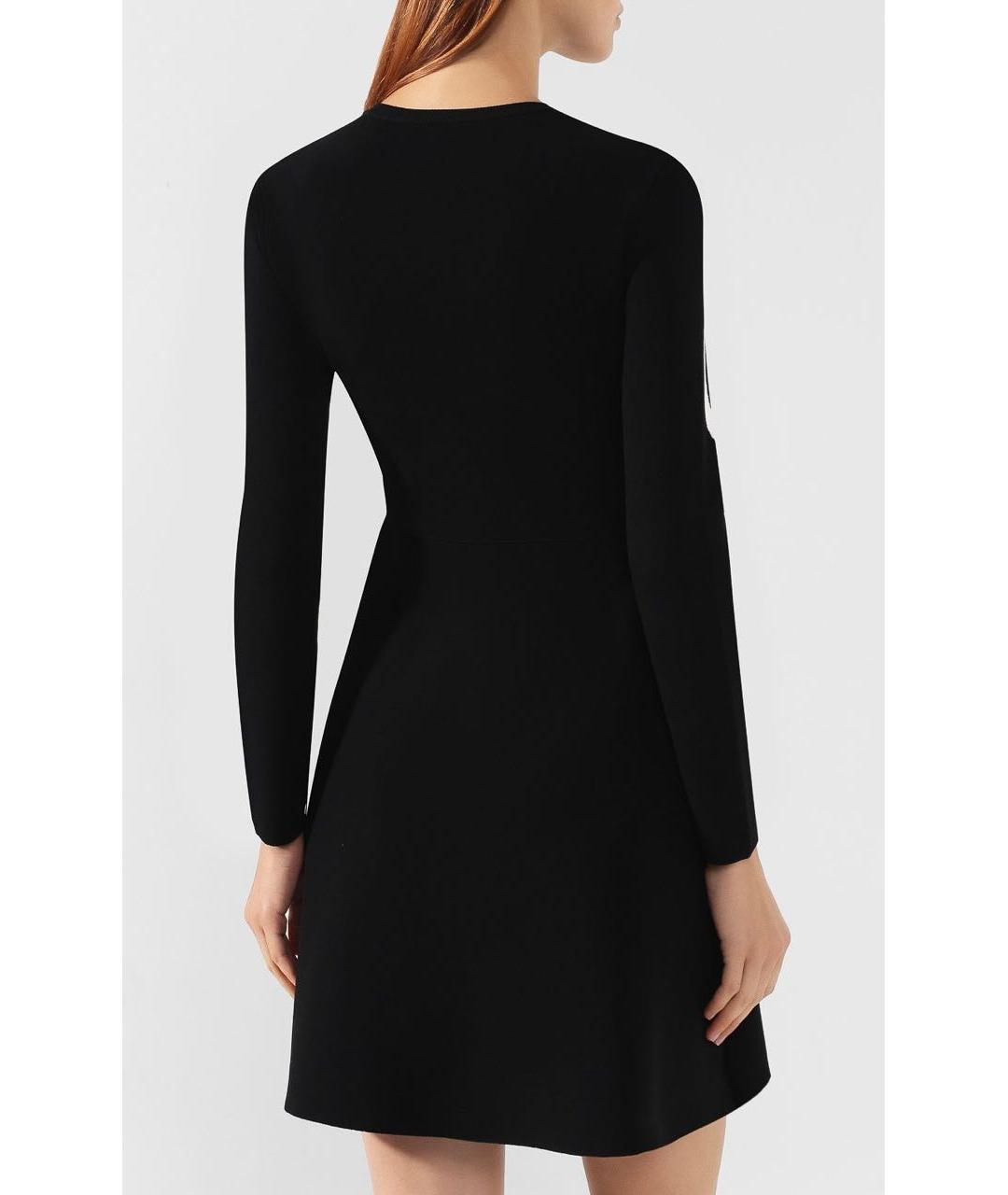 VALENTINO Черное вискозное повседневное платье, фото 4